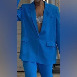 New Showpo blue oversized blazer suit sz 4